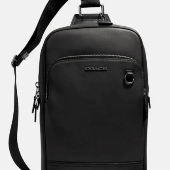 Coach Graham Pack in black leather  versatile sling or Crossbody Unisex - Picture 14 of 14